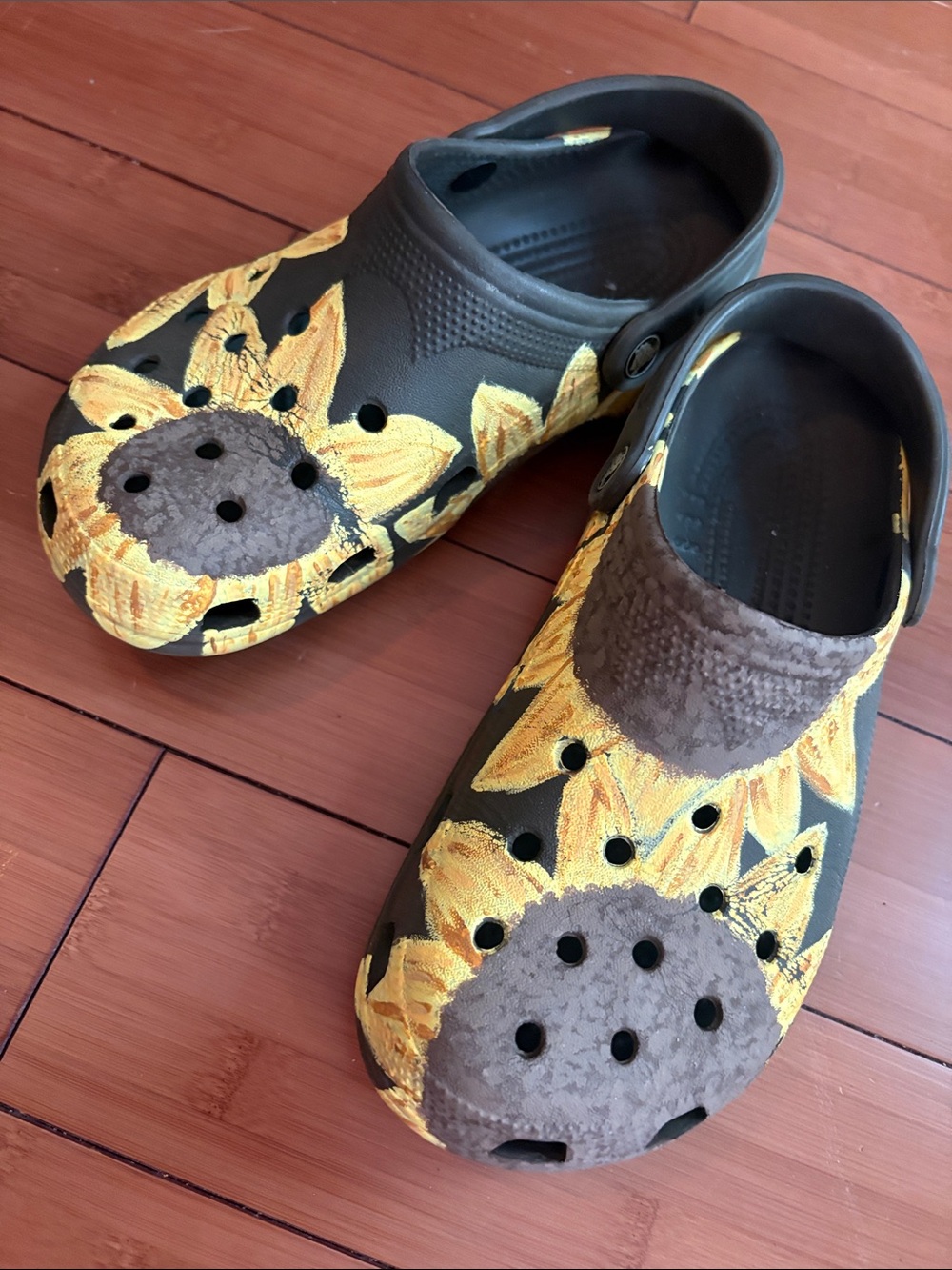 CROCS Women's Sunflower Clogs in Brown and Yellow